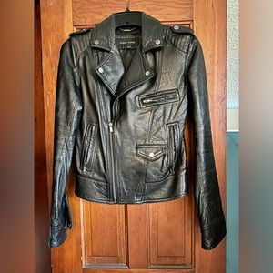 Black Leather Moto Jacket